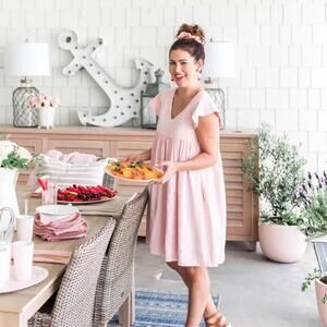 Emma Knudsen x Jillian Harris Annie Mini Cap Sleeve Babydoll Dress